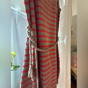Banana Republic Brown and Red Striped Dress